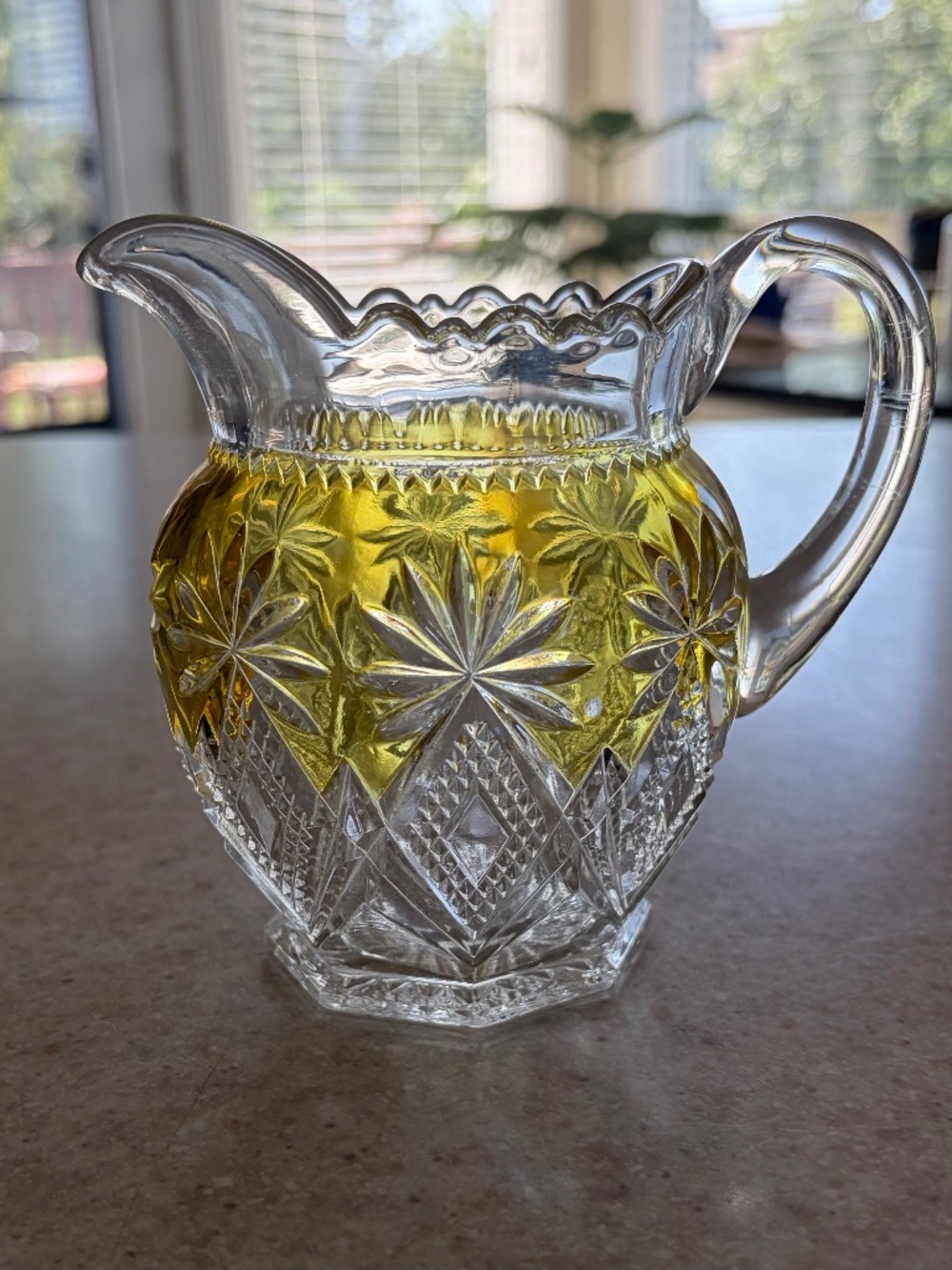 EAPG Amber Stained Shoshone Cream Pitcher